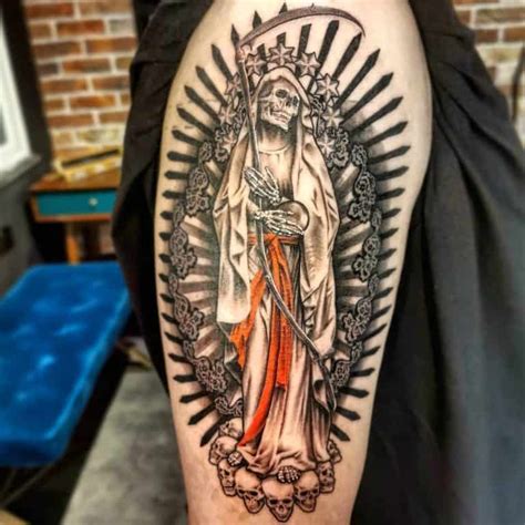 tatuajes de muerte|Santa Muerte Tattoo Ideas Celebrating the Holy。